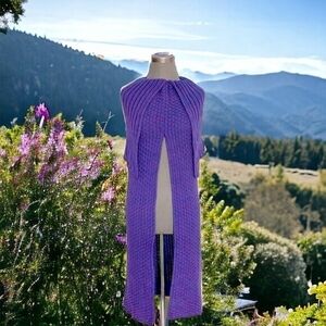 Asofu Home Textile Knitted Maxi Warm Wrap Shoulder Cape Shawl Cardigan OS NWT